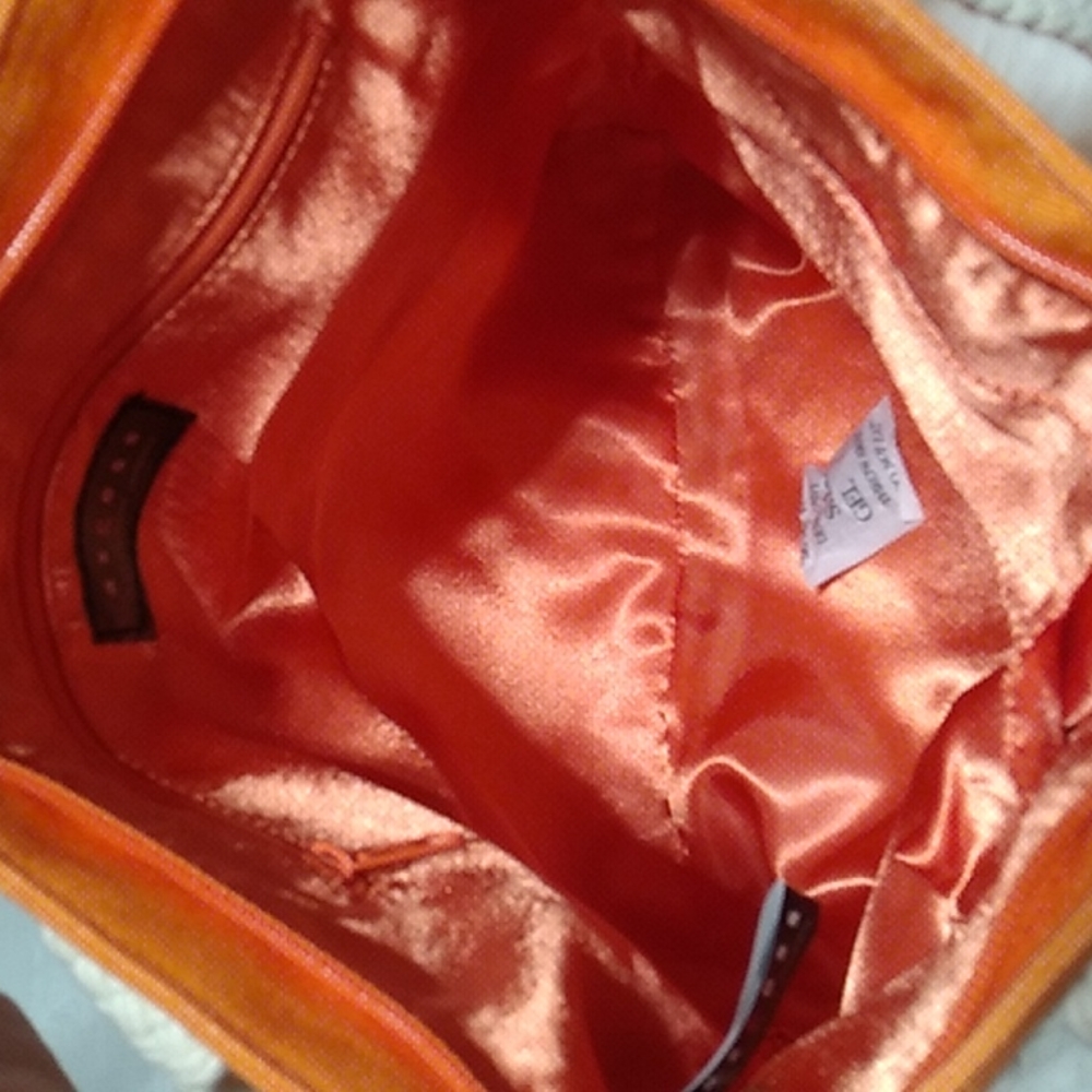 (#31) SALE! NWT Axcess Liz Claiborne Venice Beach Tangerine Linen Blend Bag - Picture 13 of 16